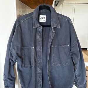 ZARA women’s Navy Blue Military Field Jacket